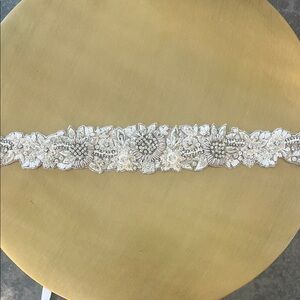 White Floral Beaded Belt